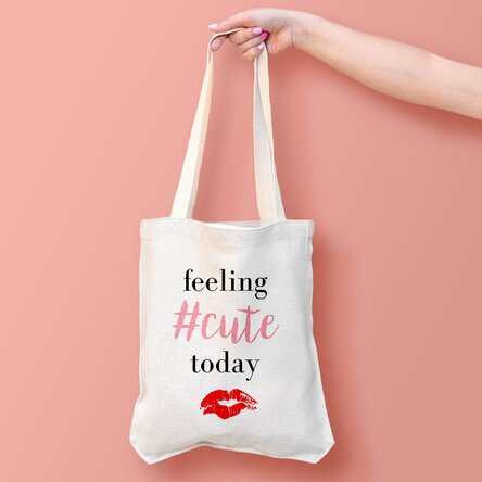 Sacoșă personalizată cu text - #cute