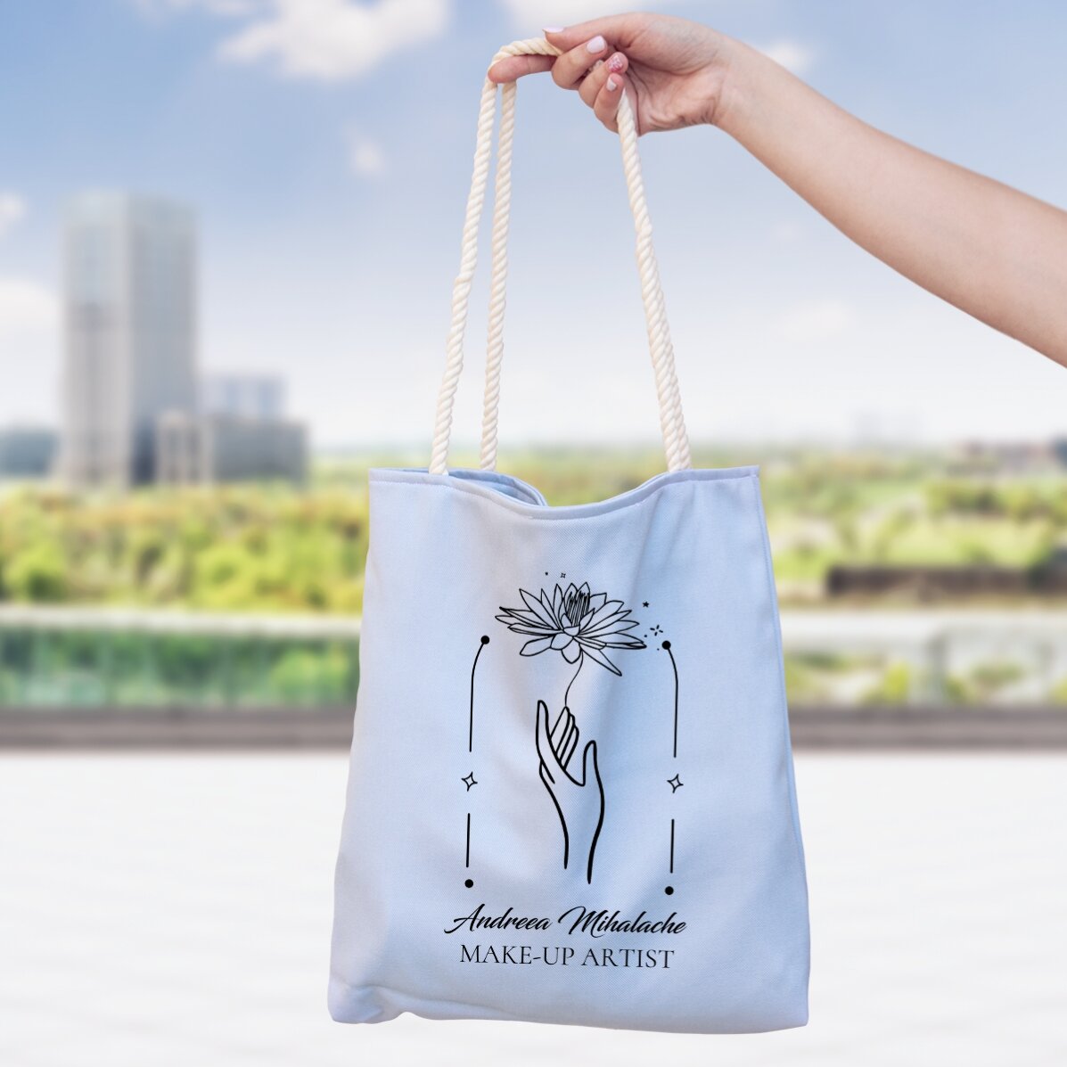 Sacoșă personalizată cu text - Floral