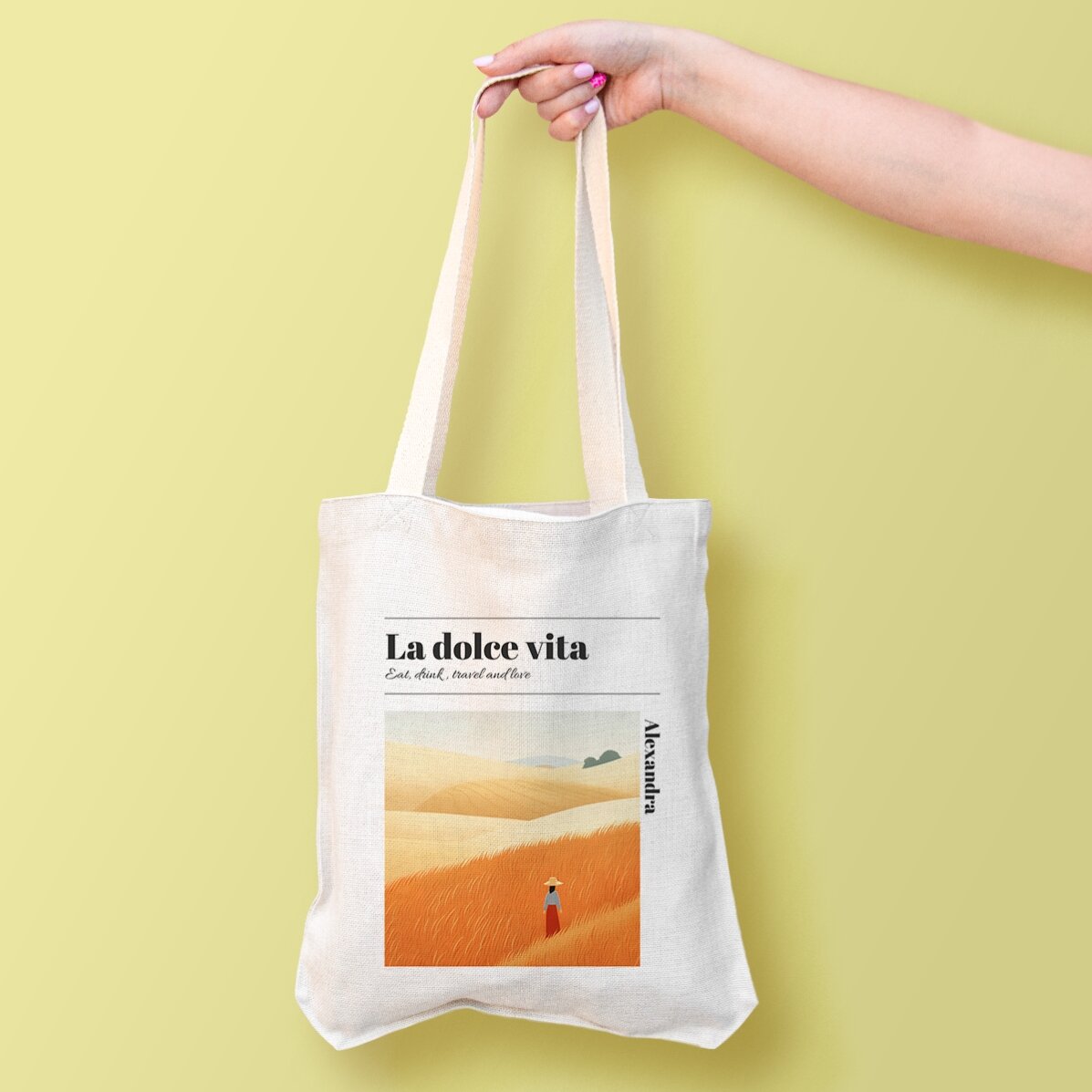 Sacoșă personalizată cu text - La dolce vita