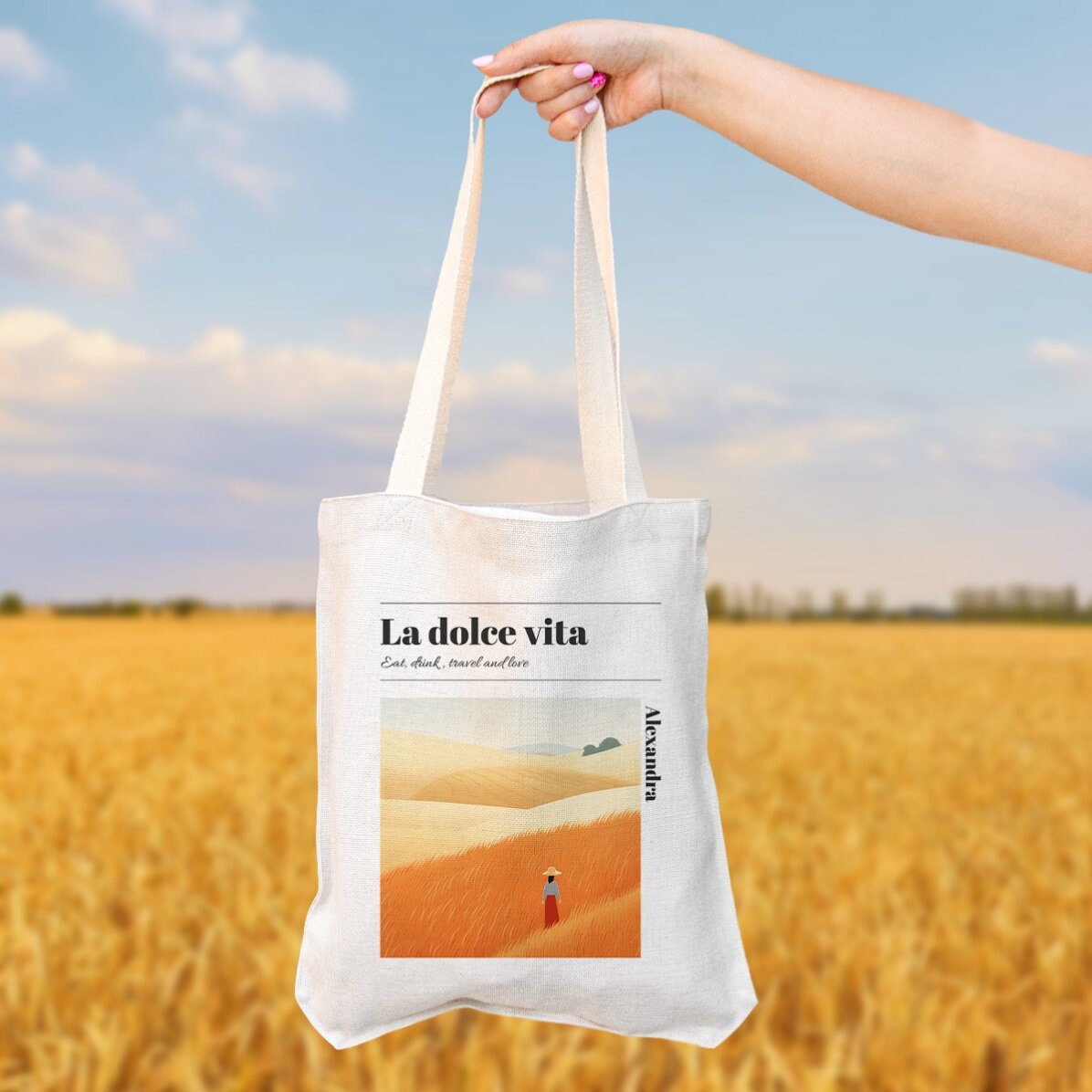 Sacoșă personalizată cu text - La dolce vita