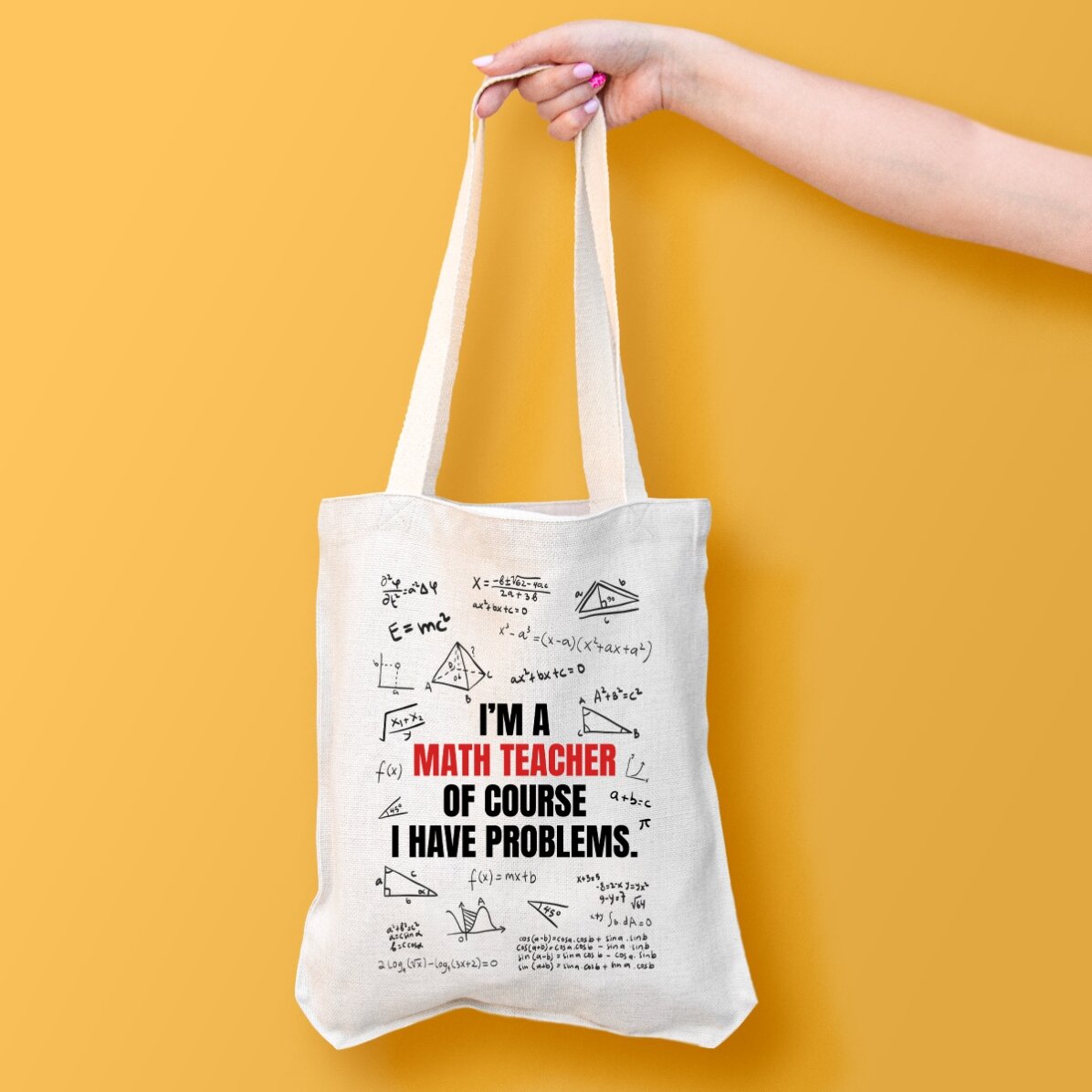 Sacoșă personalizată cu text - Math Teacher