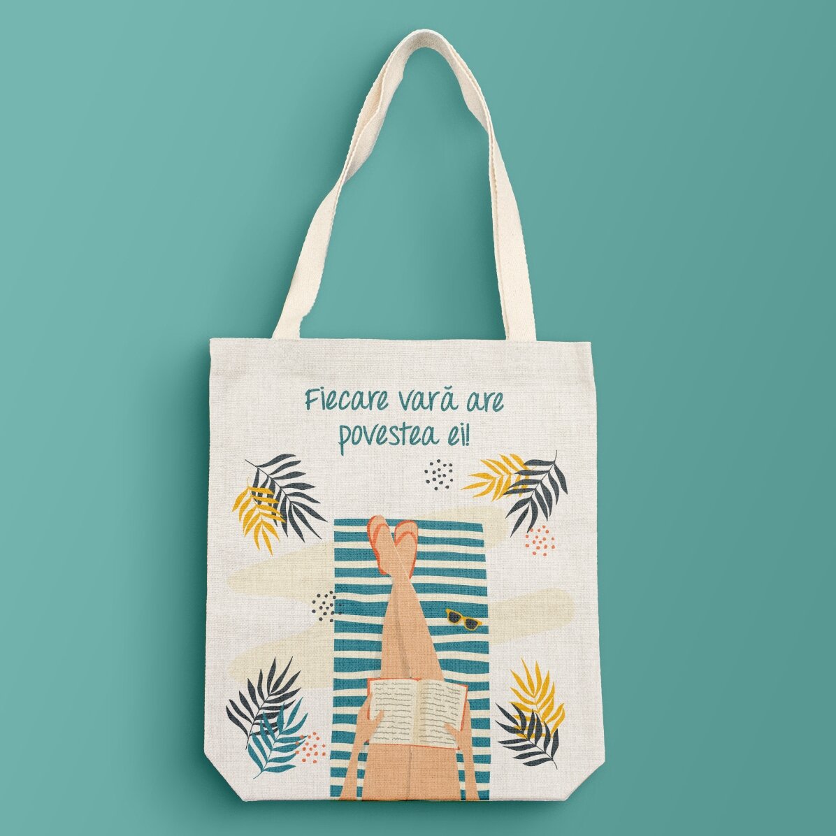 Sacoșă personalizată cu text - Poveste de vară