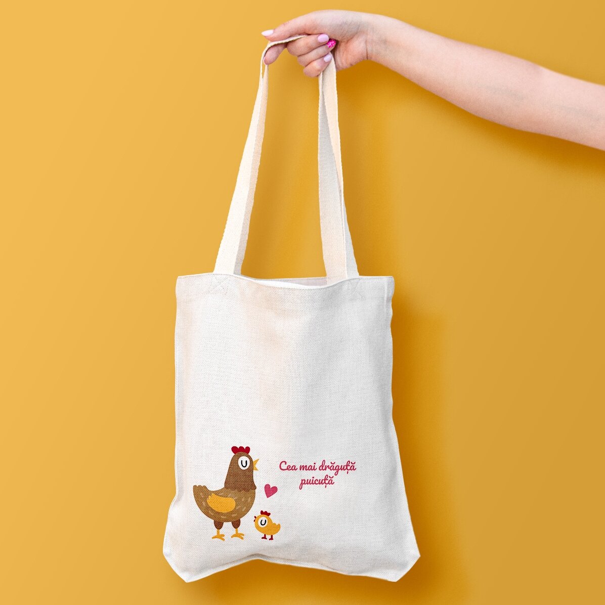 Sacoșă personalizată cu text - Puicuță