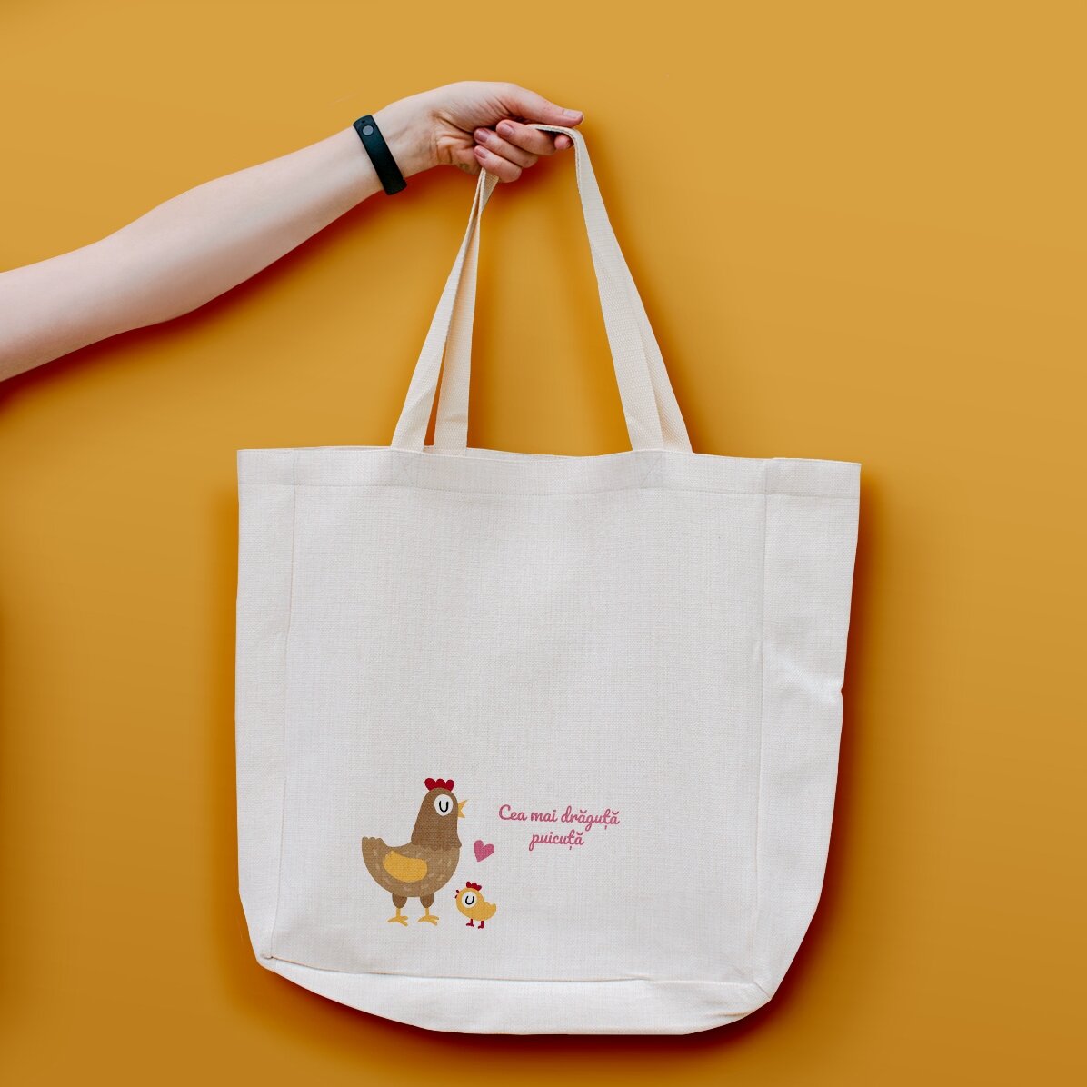 Sacoșă personalizată cu text - Puicuță