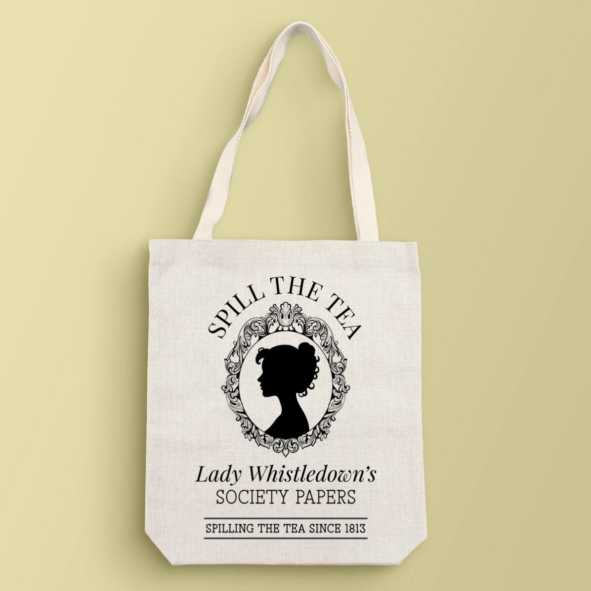 Personalised tote bag with text - Spill the tea