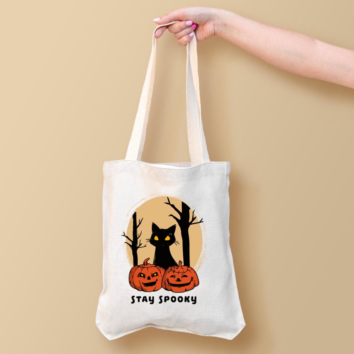 Sacoșă personalizată cu text - Stay Spooky