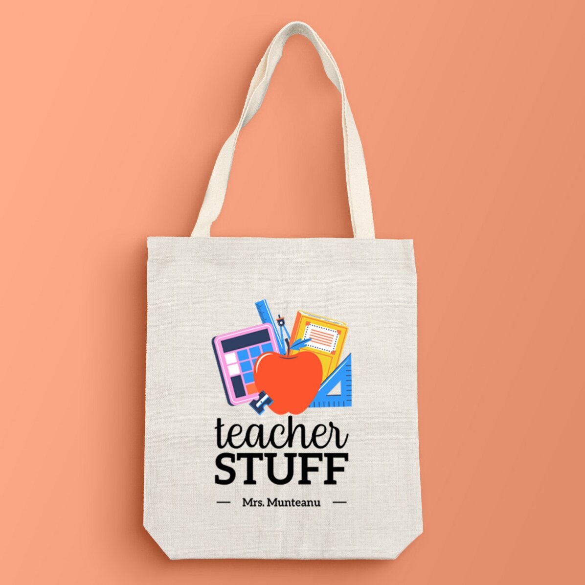 Sacoșă personalizată cu text - Teacher Stuff