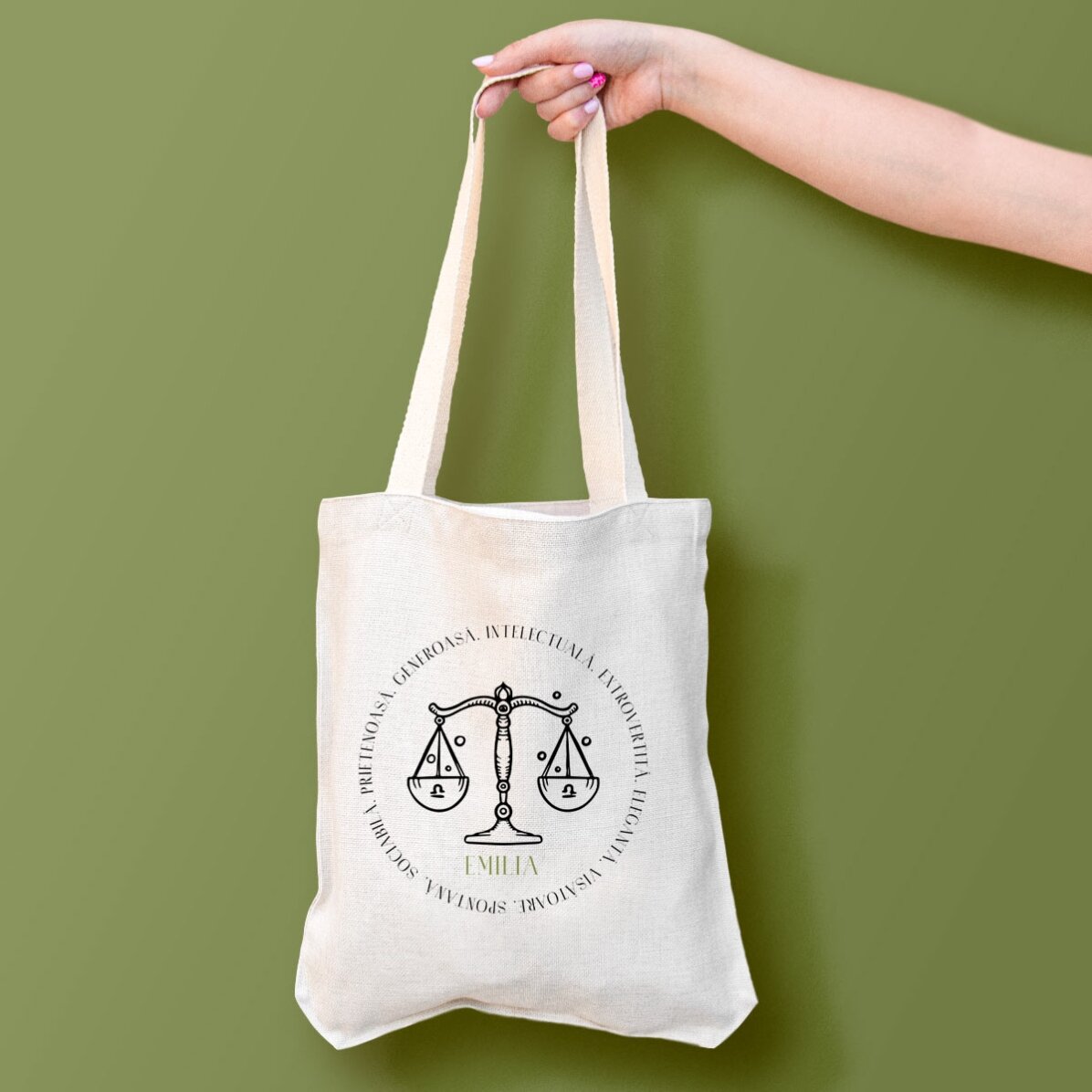 Sacoșă personalizată cu text - Zodia Balanță