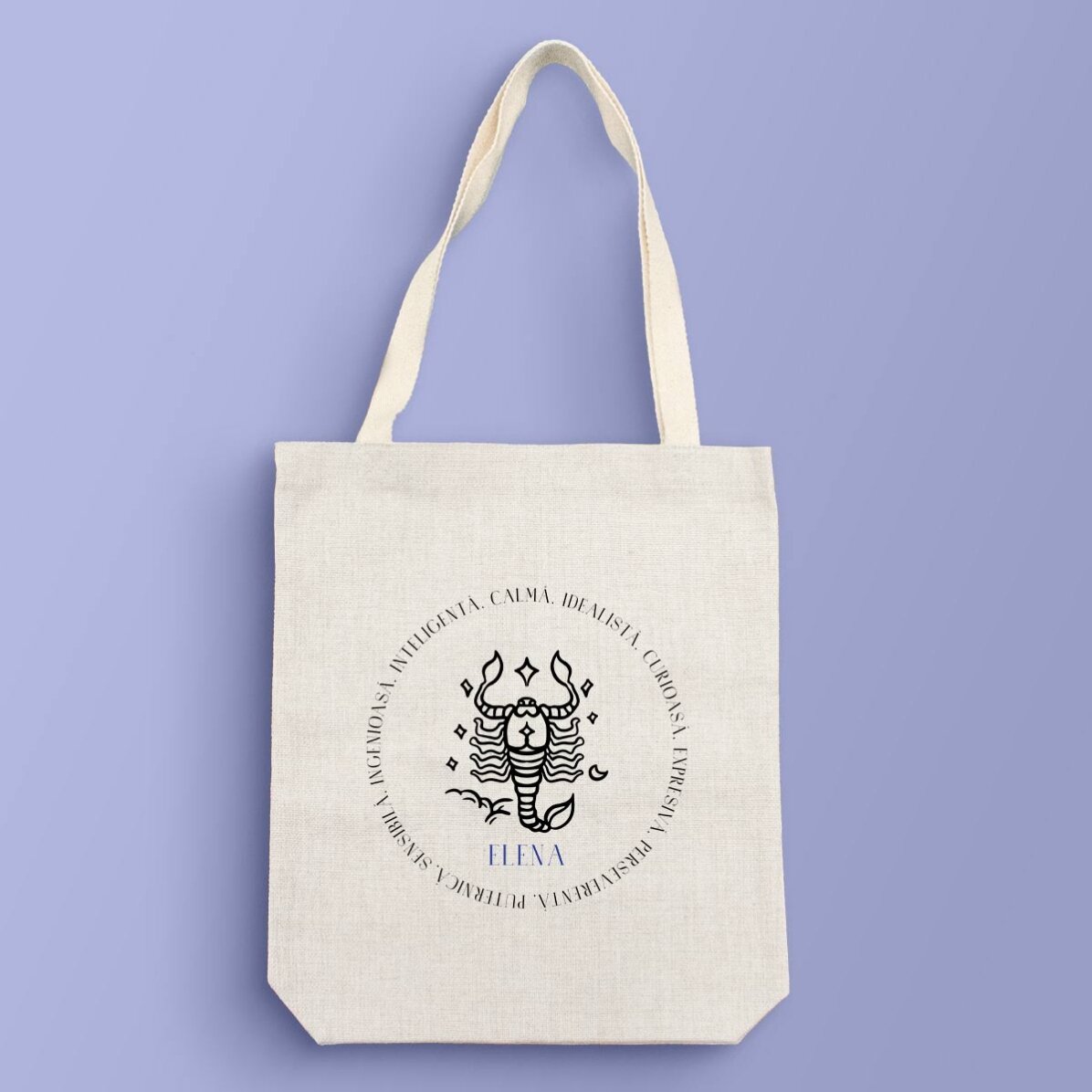 Sacoșă personalizată cu text - Zodia Scorpion