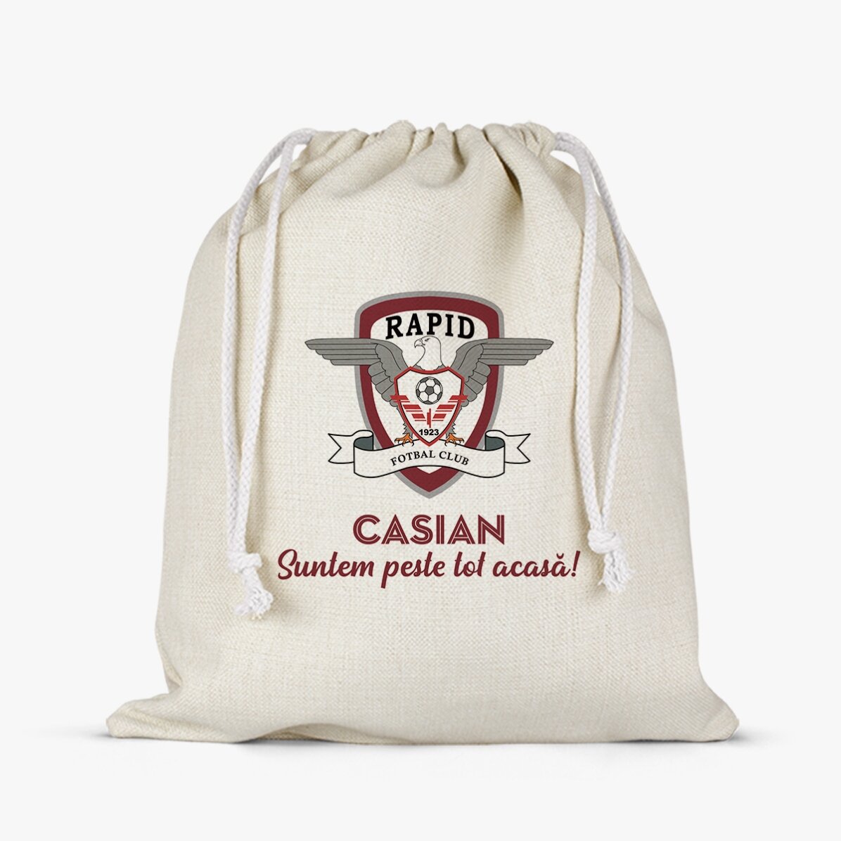 Săculeț mediu FC Rapid personalizat cu nume și mesaj 