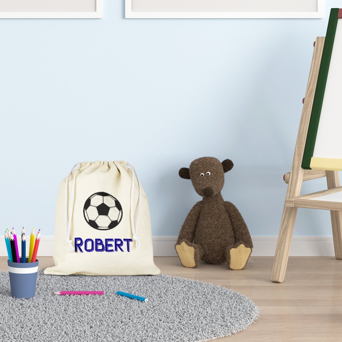 Săculeț mediu personalizat cu nume - Fotbal