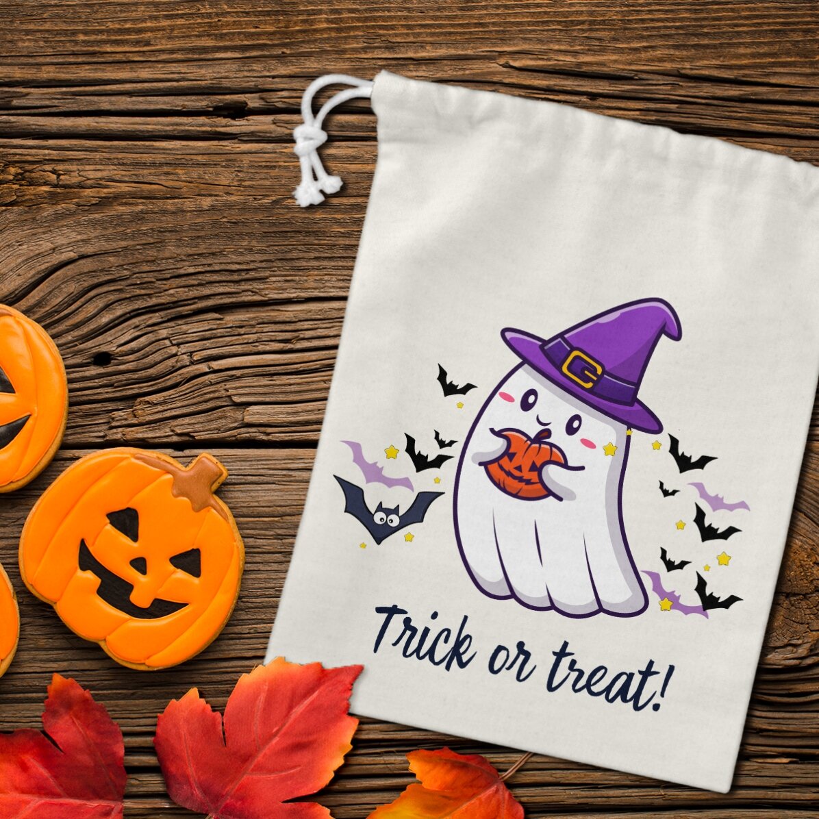 Săculeț mic pentru cadouri personalizat cu text - Fantomă