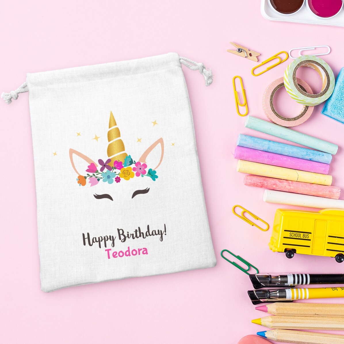 Săculeț mic pentru cadouri - Unicorn