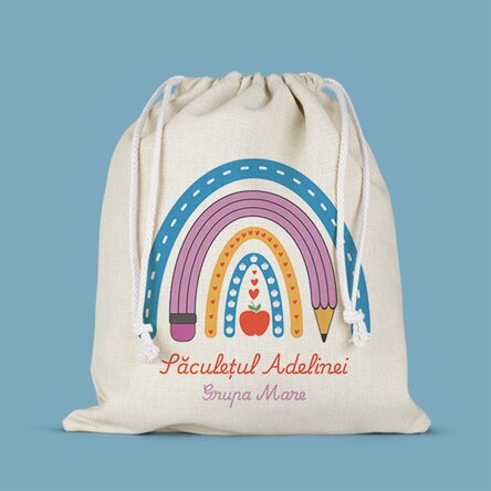 Săculeț pentru grădiniță personalizat cu text - Cute