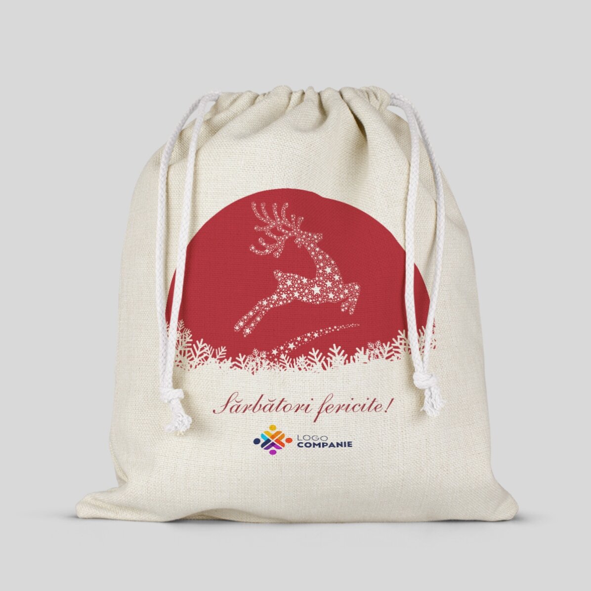 Săculeț 36x39cm personalizat cu logo - Magia Crăciunului
