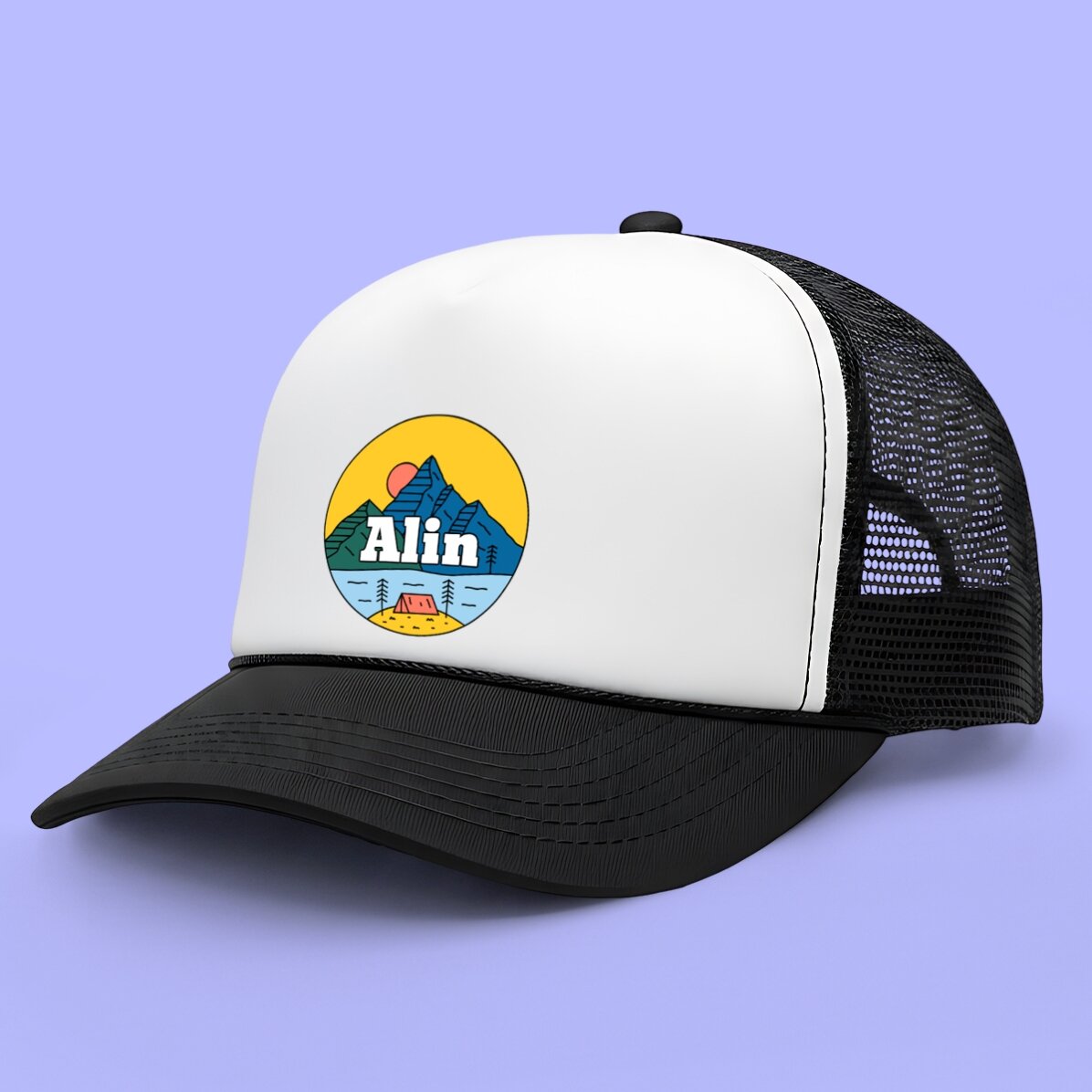 Personalised cap with name - Camping