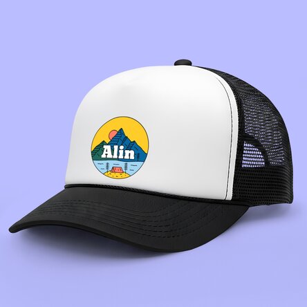 Personalised cap with name - Camping