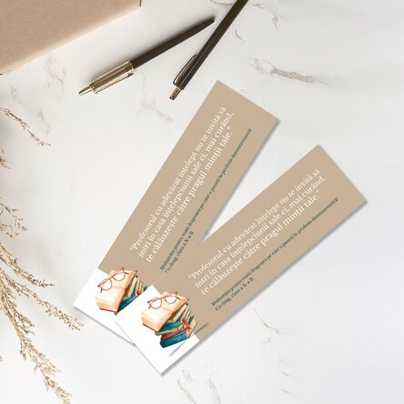 Semn de carte personalizat cu mesaj pentru profesori