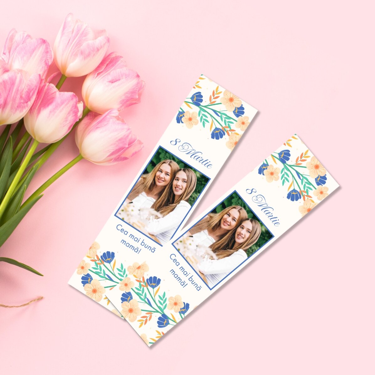 Personalised bookmark with photo and message - Spring