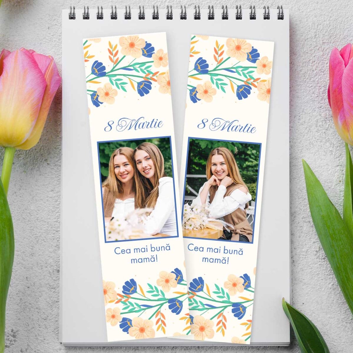 Personalised bookmark with photo and message - Spring