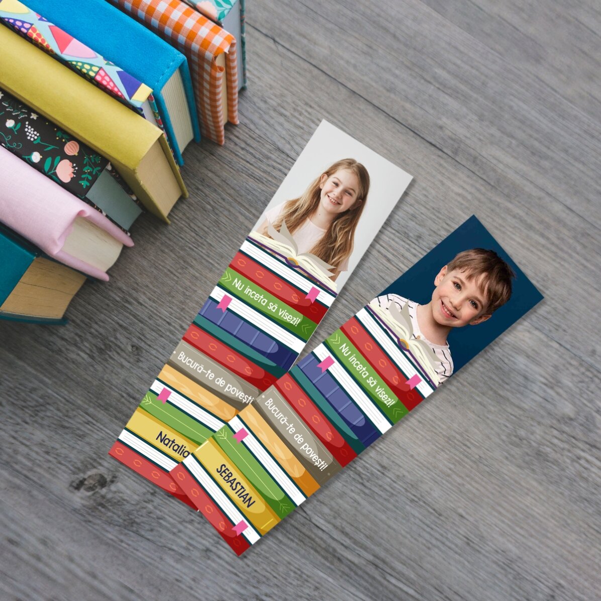 Semn de carte personalizat cu poză și text - Iubitor de cărți