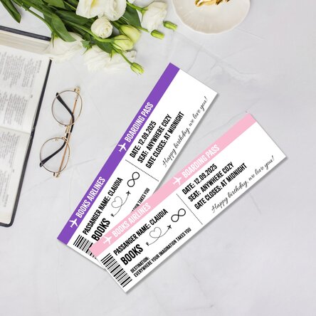Semn de carte personalizat cu text - Boarding pass