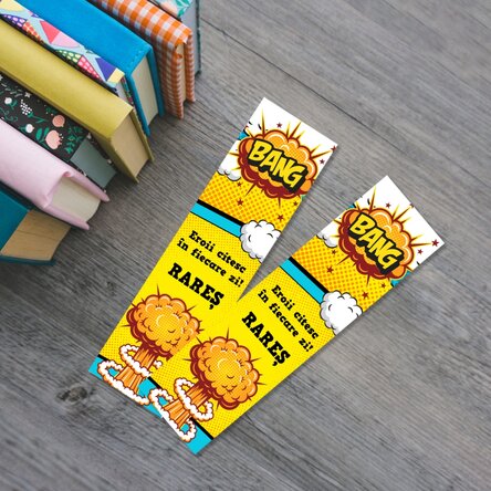 Semn de carte personalizat cu text - Comics