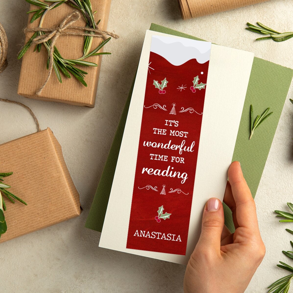 Semn de carte personalizat cu text - Most wonderful time