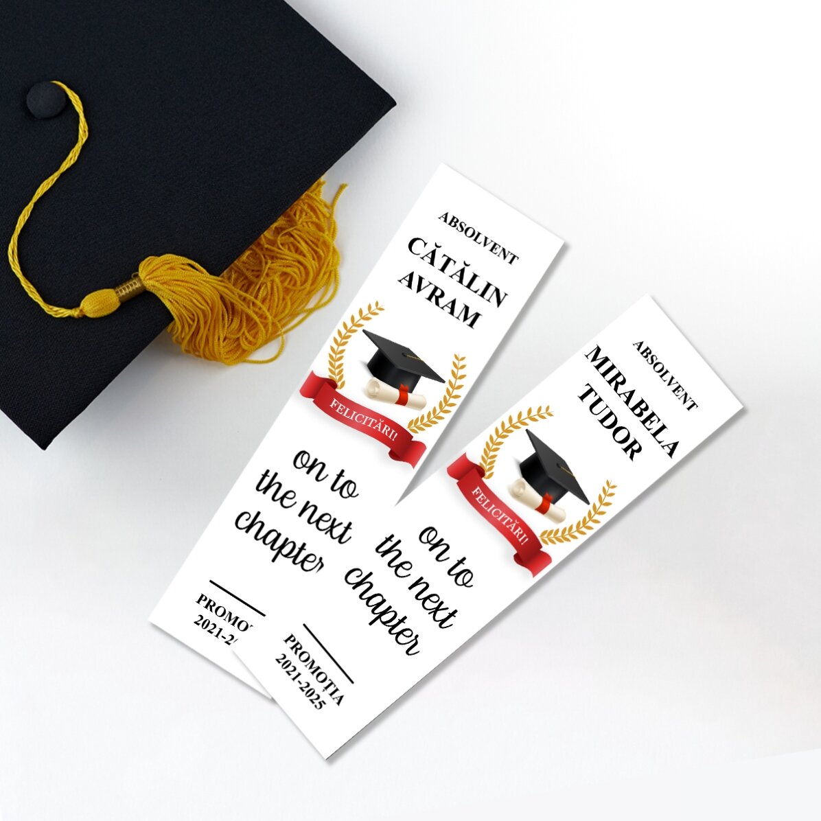 Semn de carte personalizat text - Absolvire 