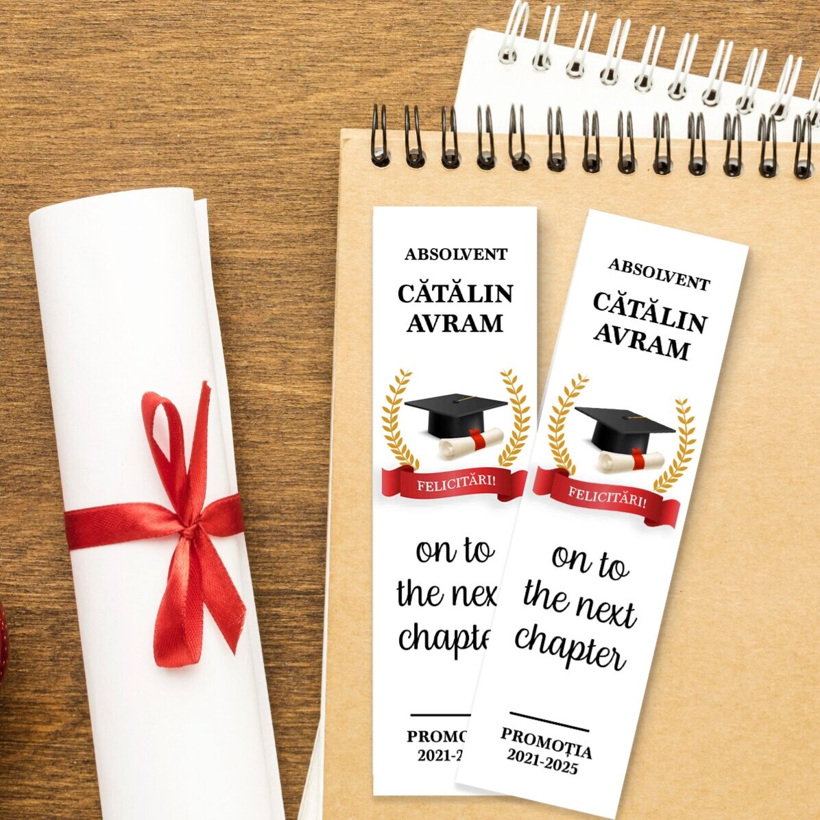 Semn de carte personalizat text - Absolvire 
