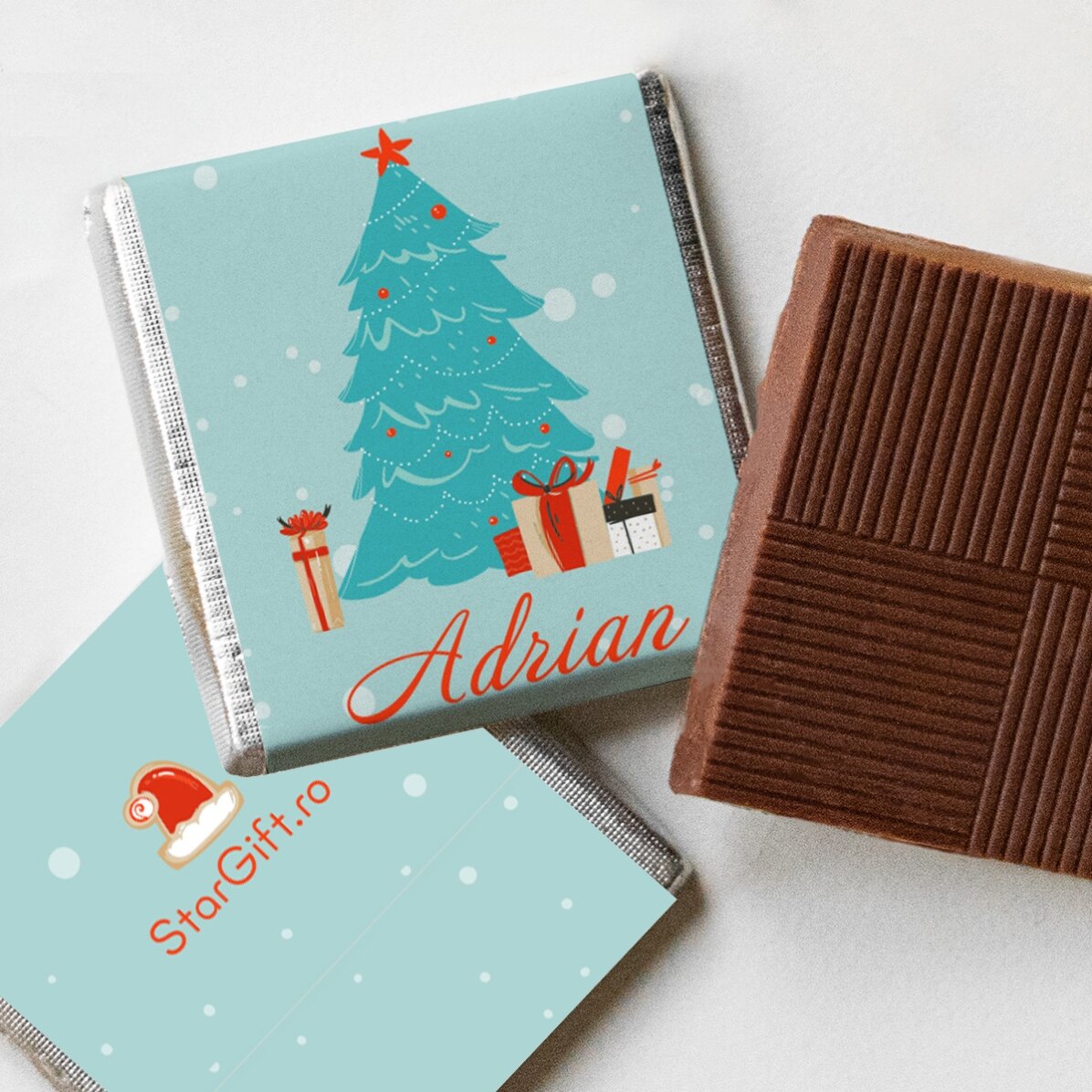 Set 10 mini ciocolățele personalizate cu nume - Sweet Christmas 