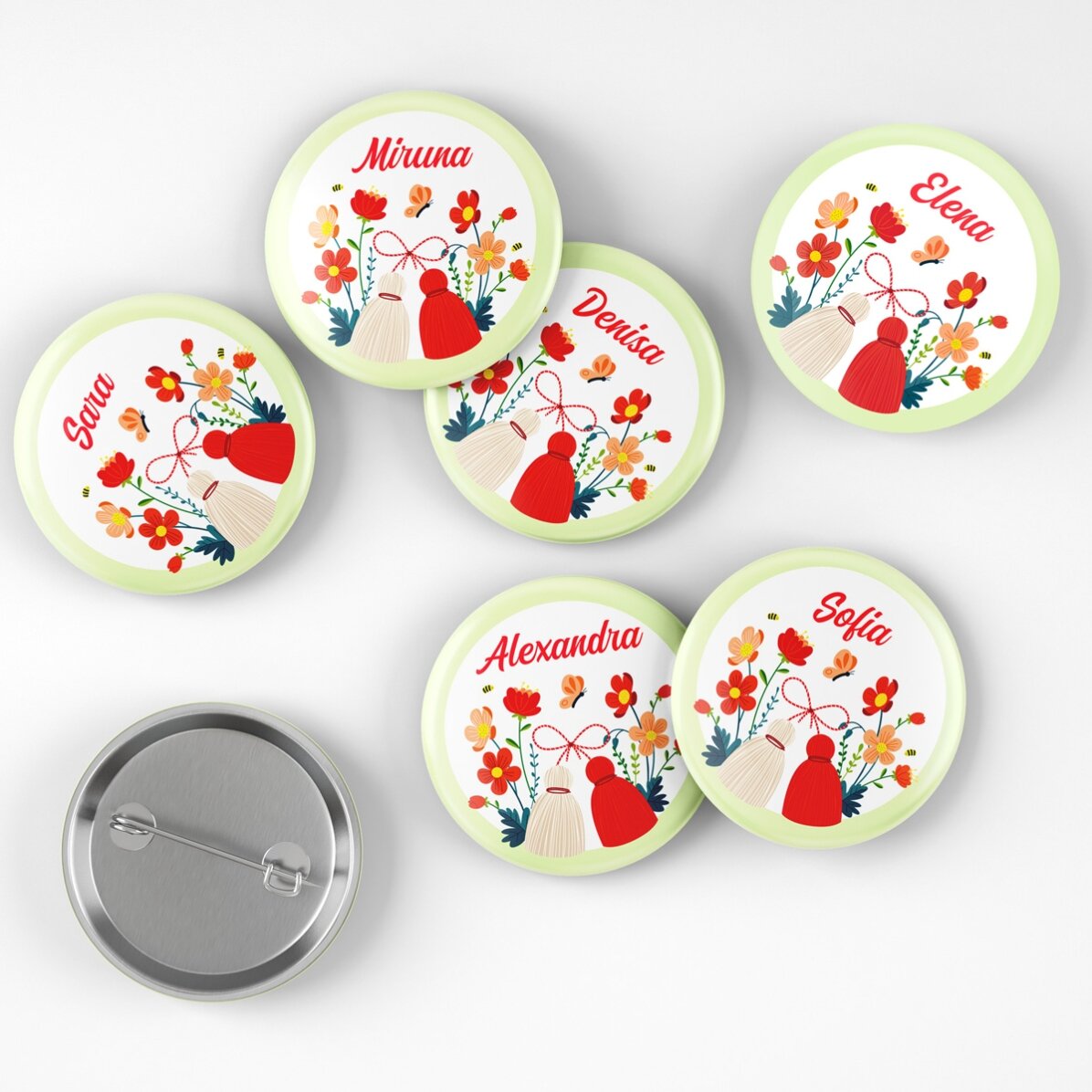 Set of 6 personalised name badges