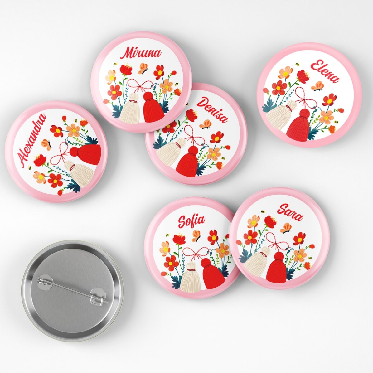 Set of 6 personalised name badges