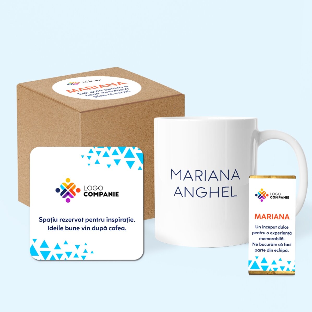 Personalised corporate gift set – Welcome to the team