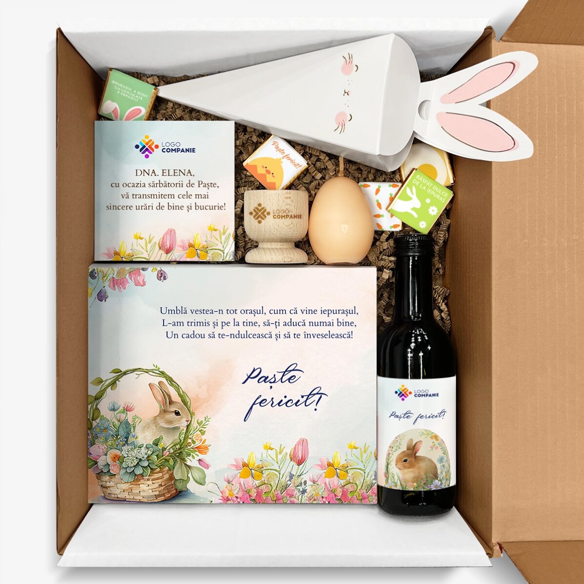 Personalised corporate gift set with logo - Happy Easter