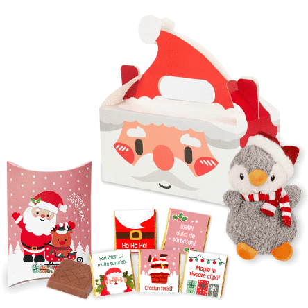 Gift set with 5 mini chocolates and a bonus - Santa Claus