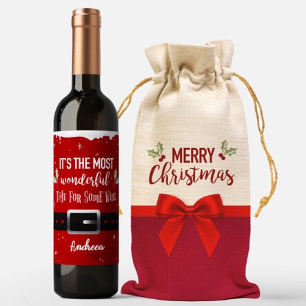Set cadou cu vin personalizat - Wonderful time