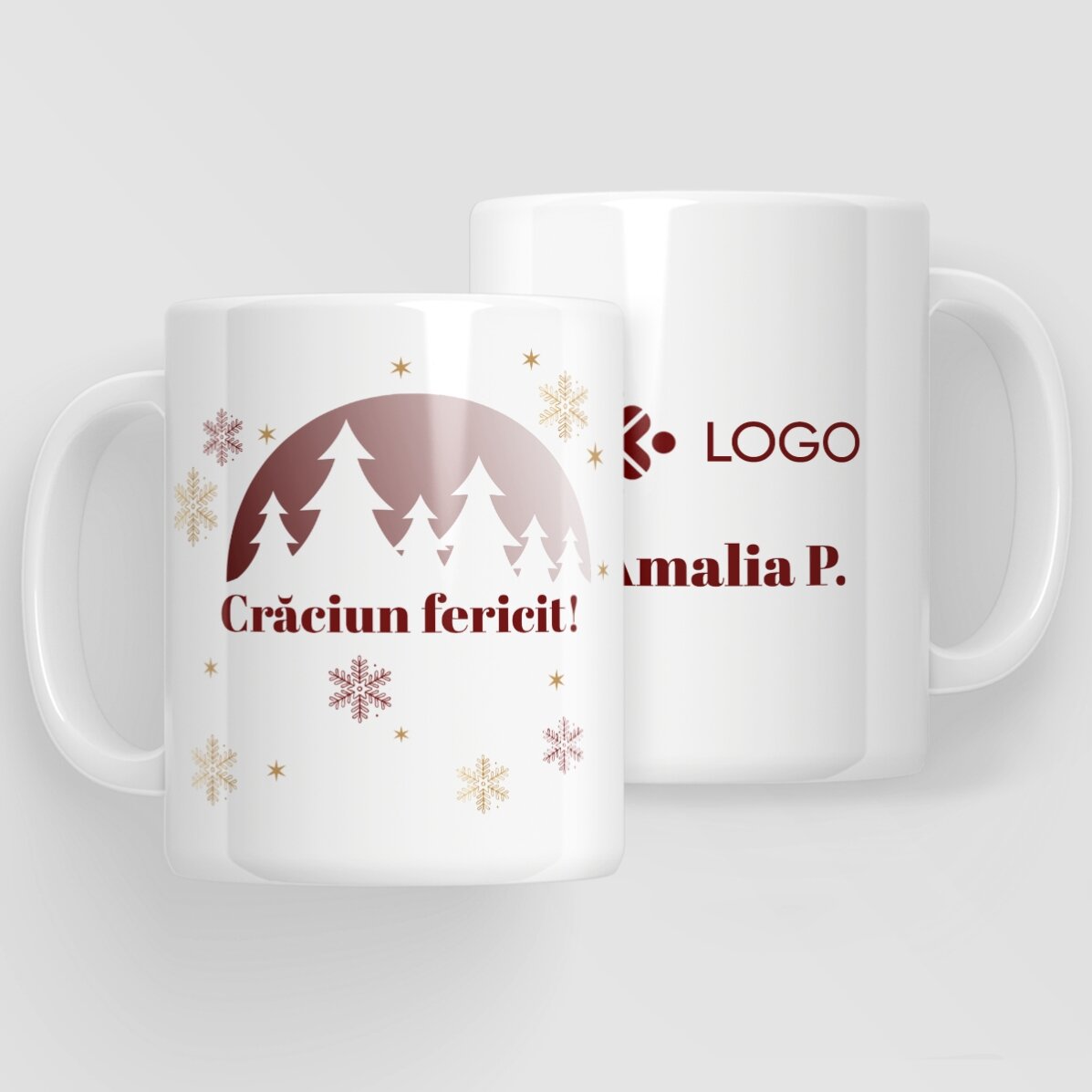 Personalised Christmas gift set with logo and message - Red Christmas