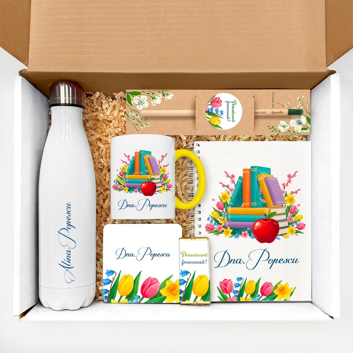 Gift set for teachers - Books and flowers