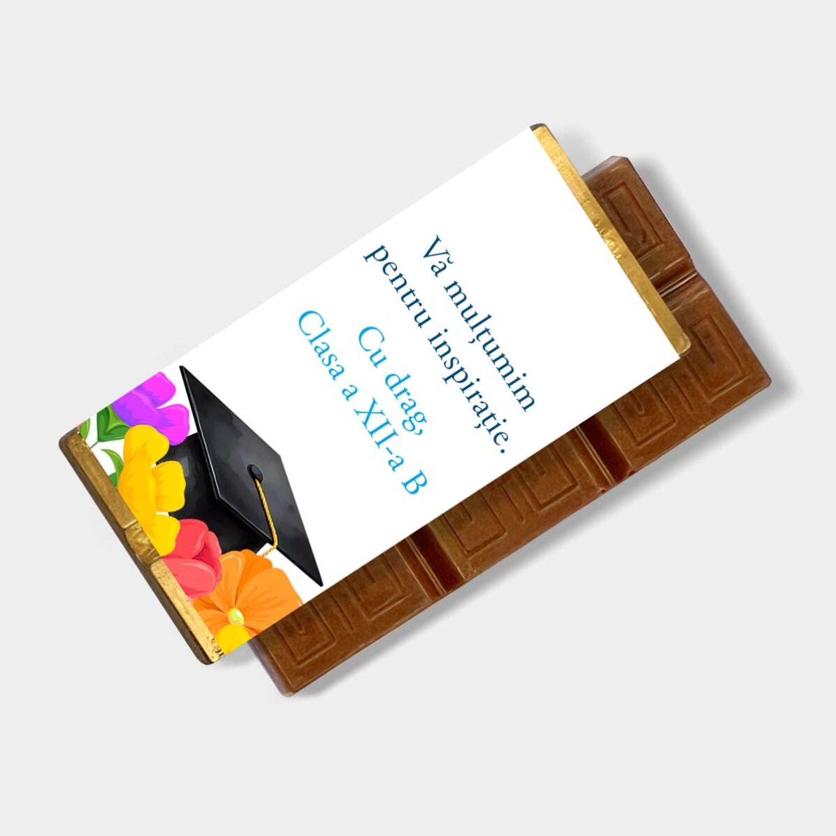 Personalised gift set for teachers, featuring a message and logo