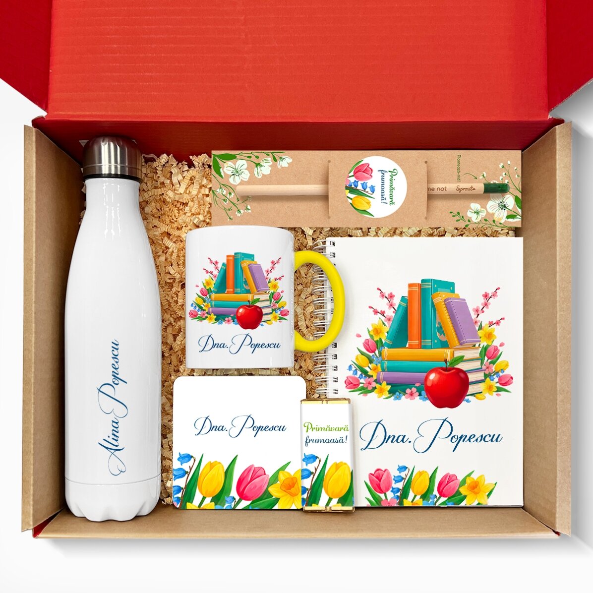 Gift set for teachers - Books and flowers