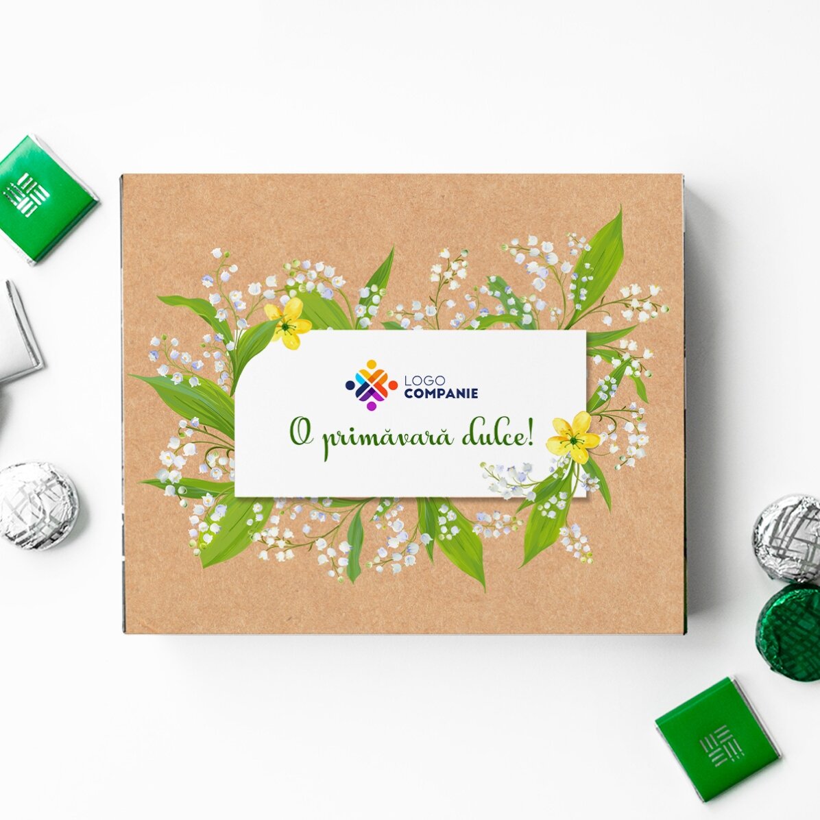 Set cadou personalizat cu logo - 1 și 8 Martie