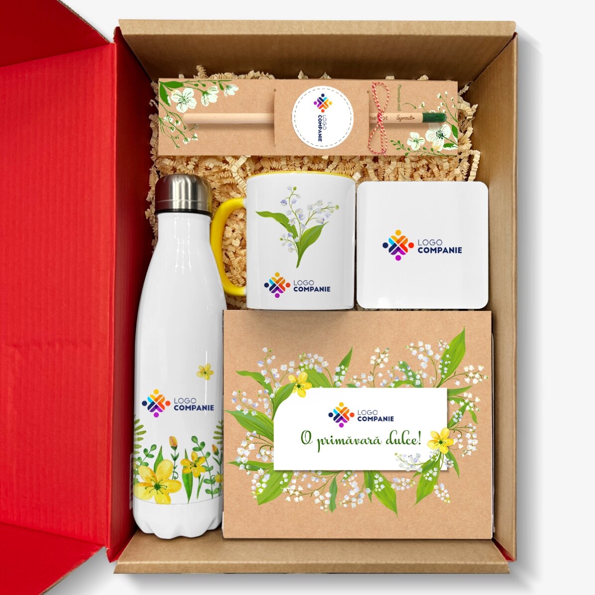 Set cadou personalizat cu logo - 1 și 8 Martie