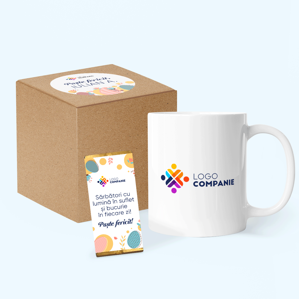Personalised gift set with logo – Happy Easter