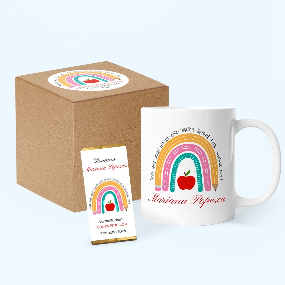 Personalised gift set for nursery teachers/teachers