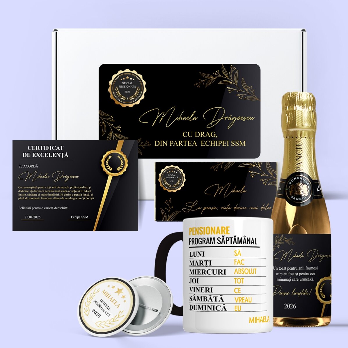 Personalised retirement gift set