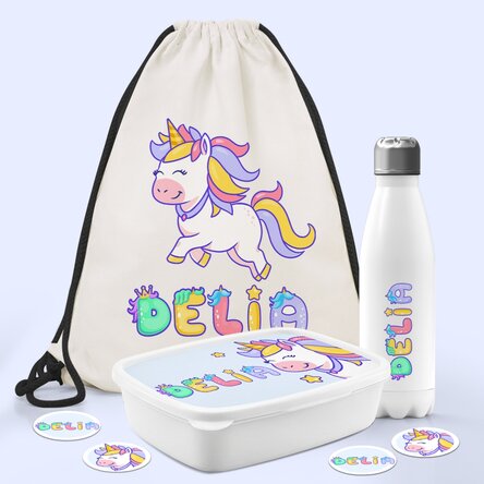 Personalised set for nursery or school – Unicorn