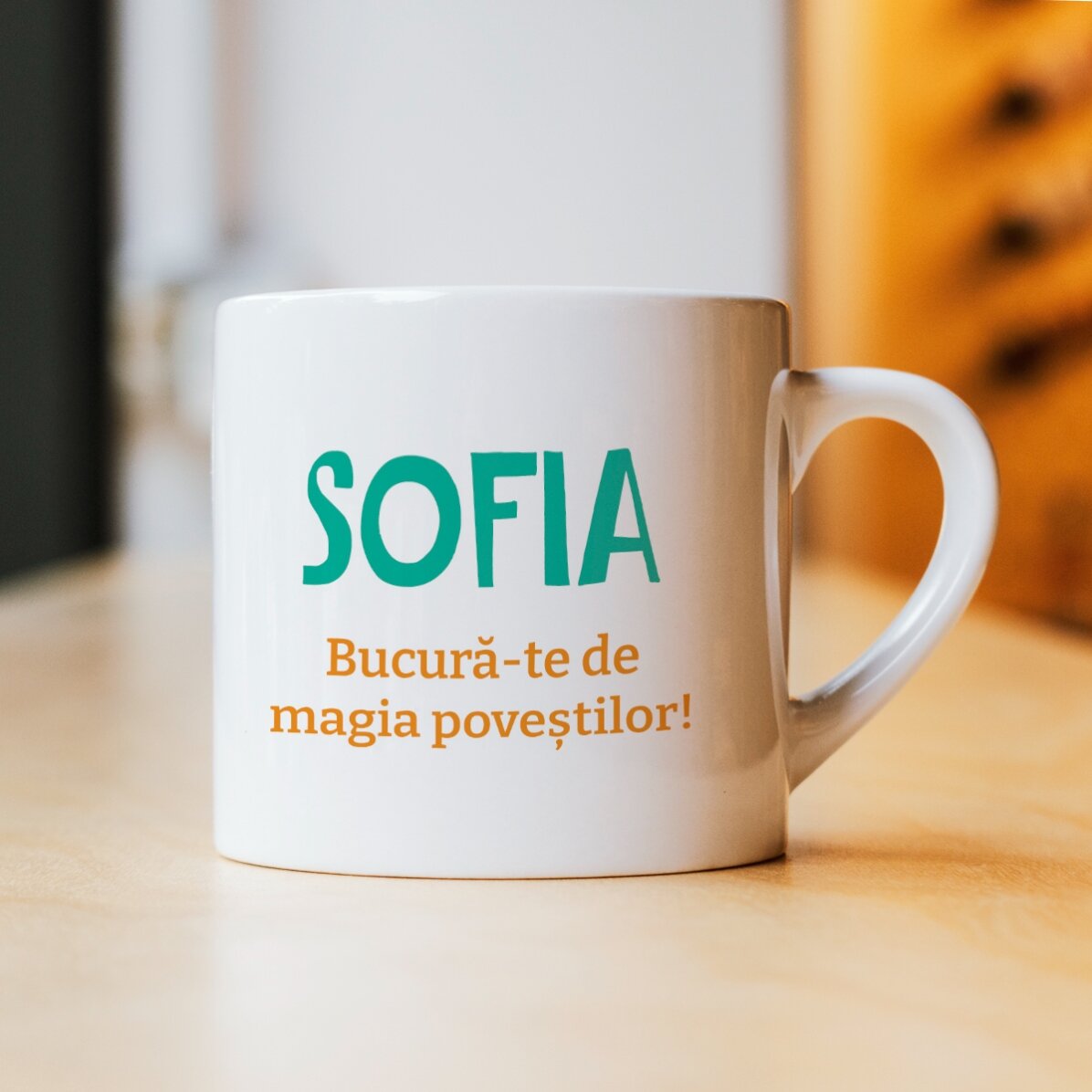 Set cană pentru copii personalizată și cartea Cum am devenit pantof regal