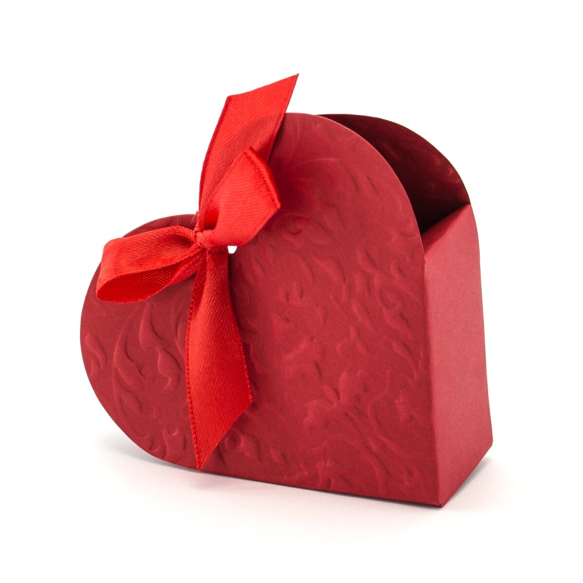 Set of foldable heart-shaped gift boxes