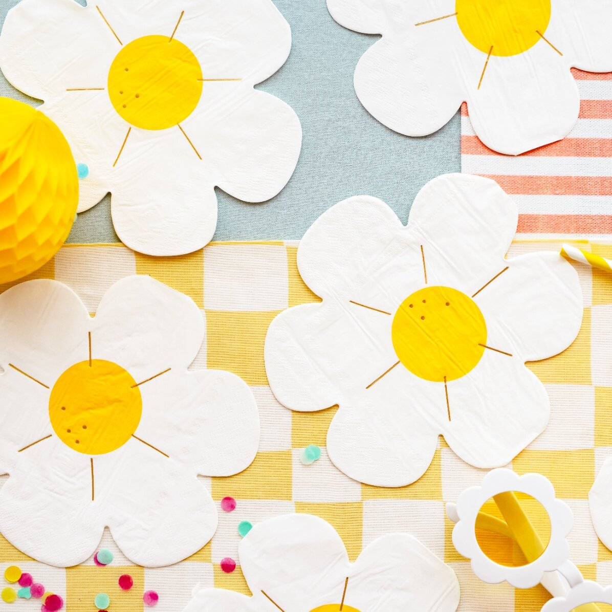 Set of 12 decorative napkins - Daisies